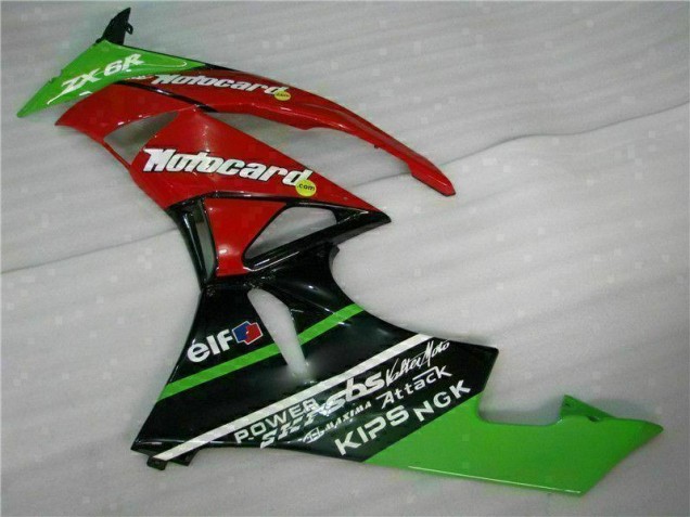 Carénage Moto ZX6R 2009-2012 - Noir Rouge Vert Motocard Carénage Moto ZX6R 2009-2012 - Noir Rouge Vert Motocard