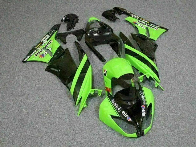 Carénage Moto ZX6R 2009-2012 - Noir Vert 3M Touch4 Carénage Moto ZX6R 2009-2012 - Noir Vert 3M Touch4