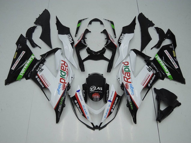 Carénage Moto ZX6R 2013-2018 - Noir Blanc Rapid Hager Carénage Moto ZX6R 2013-2018 - Noir Blanc Rapid Hager