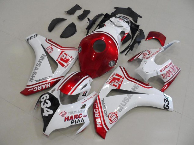 Carénages Moto CBR 1000 RR 2008-2011 - Blanc Rouge HARC Pro PIAA 634 Carénages Moto CBR 1000 RR 2008-2011 - Blanc Rouge HARC Pro PIAA 634