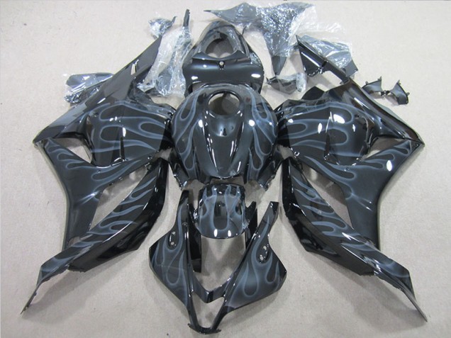 Carénages Moto CBR 600 RR 2009-2012 - Noir Argent Flamme Carénages Moto CBR 600 RR 2009-2012 - Noir Argent Flamme