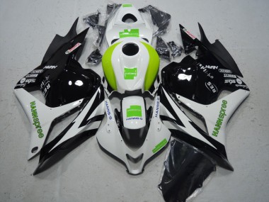 Carénages Moto CBR 600 RR 2009-2012 - Noir Blanc Vert Hannspree