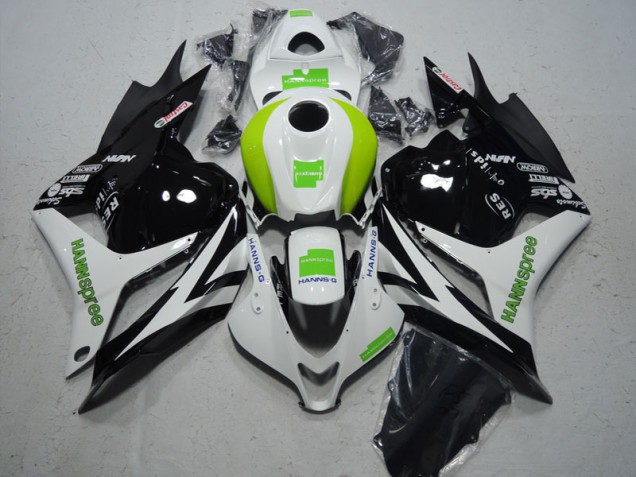 Carénages Moto CBR 600 RR 2009-2012 - Noir Blanc Vert Hannspree