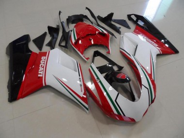 Carénages Moto Ducati 848 1098 1198 2007-2014 - Rouge Blanc