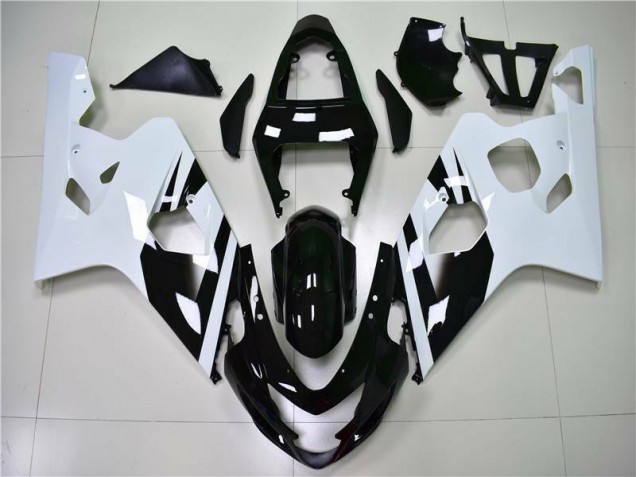 Carénages Moto GSXR 600 / 750 K4 2004-2005 - Blanc Noir Carénages Moto GSXR 600 / 750 K4 2004-2005 - Blanc Noir