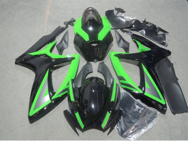 Carénages Moto GSXR 600 K6 2006-2007 - Noir Vert Carénages Moto GSXR 600 K6 2006-2007 - Noir Vert