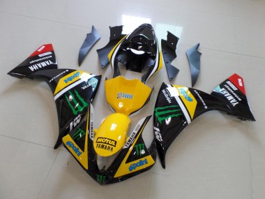 Carénages Moto R1 2012-2014 - Jaune Noir Monster