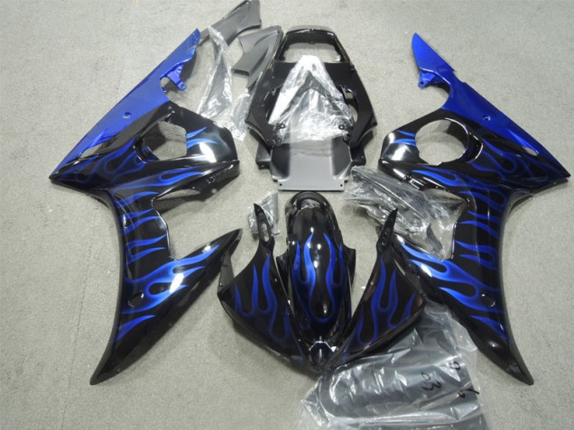 Carénages Moto R6 2003-2005 - Noir Bleu Flamme Carénages Moto R6 2003-2005 - Noir Bleu Flamme