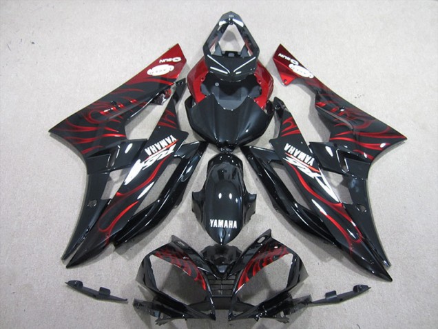 Carénages Moto R6 2006-2007 - Noir Rouge Flamme Carénages Moto R6 2006-2007 - Noir Rouge Flamme