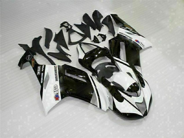 Carénages Moto ZX6R 2007-2008 - Noir Blanc Carénages Moto ZX6R 2007-2008 - Noir Blanc