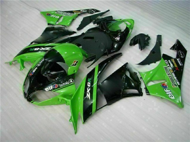 Carénages Moto ZX6R 2009-2012 - Vert Noir Carénages Moto ZX6R 2009-2012 - Vert Noir