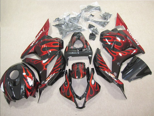 Carrosserie Moto CBR 600 RR 2009-2012 - Noir Rouge Flamme Carrosserie Moto CBR 600 RR 2009-2012 - Noir Rouge Flamme