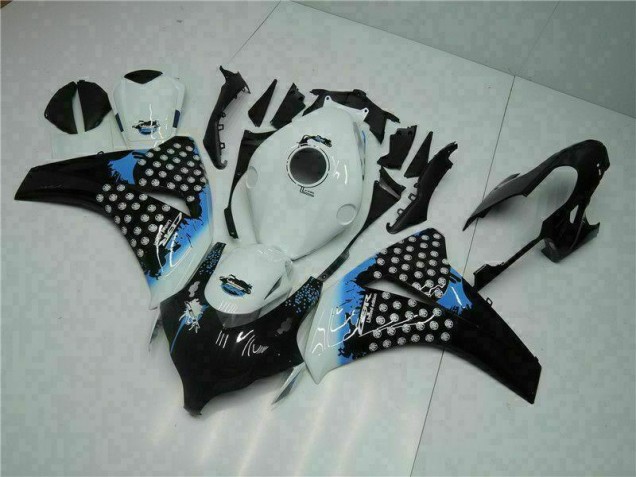 Kit Carénages Motos Complet CBR 1000 RR 2008-2011 - Blanc Noir Kit Carénages Motos Complet CBR 1000 RR 2008-2011 - Blanc Noir