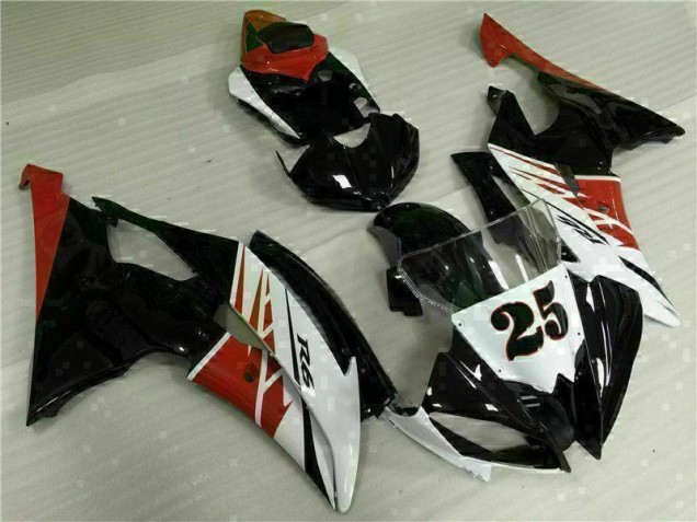Kit Carénages Motos R6 2008-2016 - Blanc Noir Kit Carénages Motos R6 2008-2016 - Blanc Noir