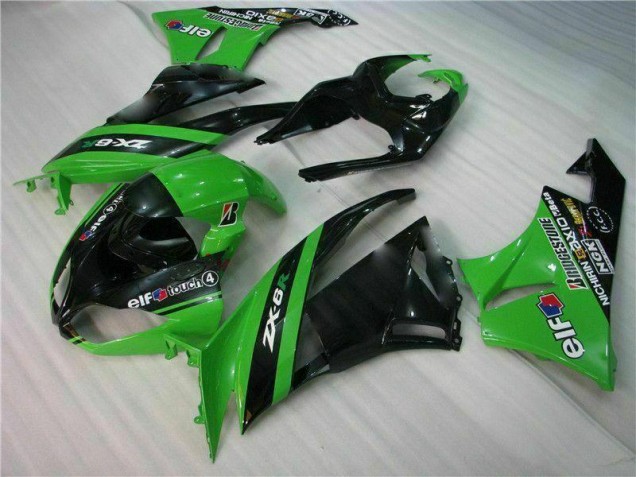 Kit Carénages Motos ZX6R 2009-2012 - Noir Vert Kit Carénages Motos ZX6R 2009-2012 - Noir Vert