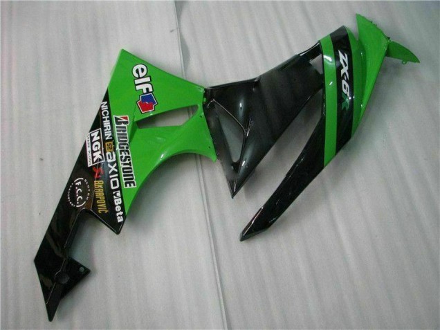 Kit Carénages Motos ZX6R 2009-2012 - Noir Vert Kit Carénages Motos ZX6R 2009-2012 - Noir Vert