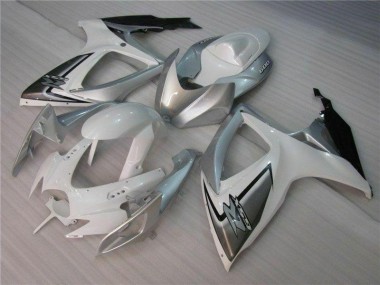 Kit Carénages Motos Complet GSXR 600 / 750 K6 2006-2007 - Blanc Argent
