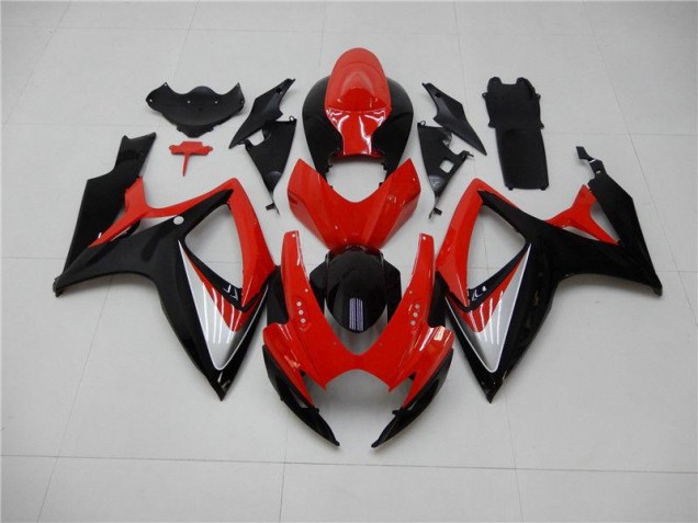 Kit Carénages Motos GSXR 600 / 750 K6 2006-2007 - Rouge Noir Kit Carénages Motos GSXR 600 / 750 K6 2006-2007 - Rouge Noir