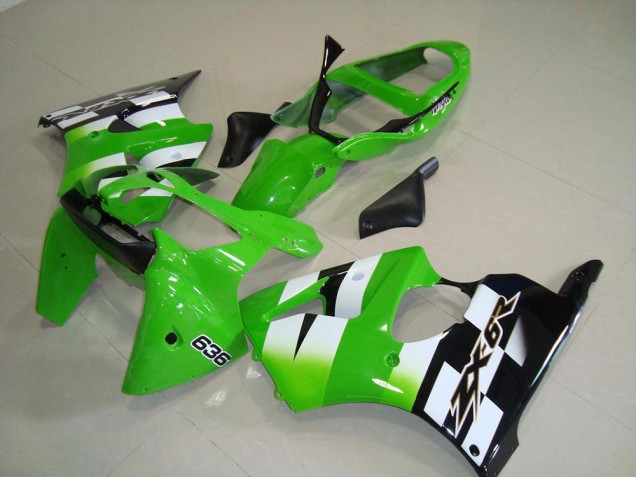 Kit Carénages Motos ZX6R 2000-2002 - Vert Noir Kit Carénages Motos ZX6R 2000-2002 - Vert Noir