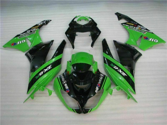 Kit Carénages Motos ZX6R 2009-2012 - Noir Vert Kit Carénages Motos ZX6R 2009-2012 - Noir Vert